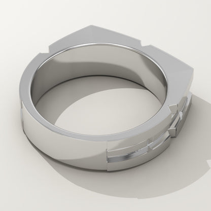 Geometric Wedding Band For Men