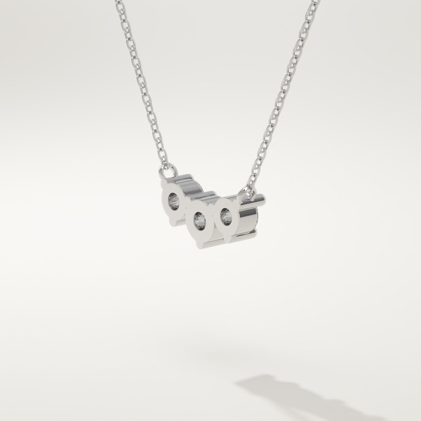 0.35 TCW Round Lab-Grown Diamond Three Stone Charm Necklace