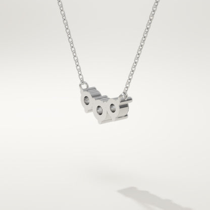 0.35 TCW Round Lab-Grown Diamond Three Stone Charm Necklace