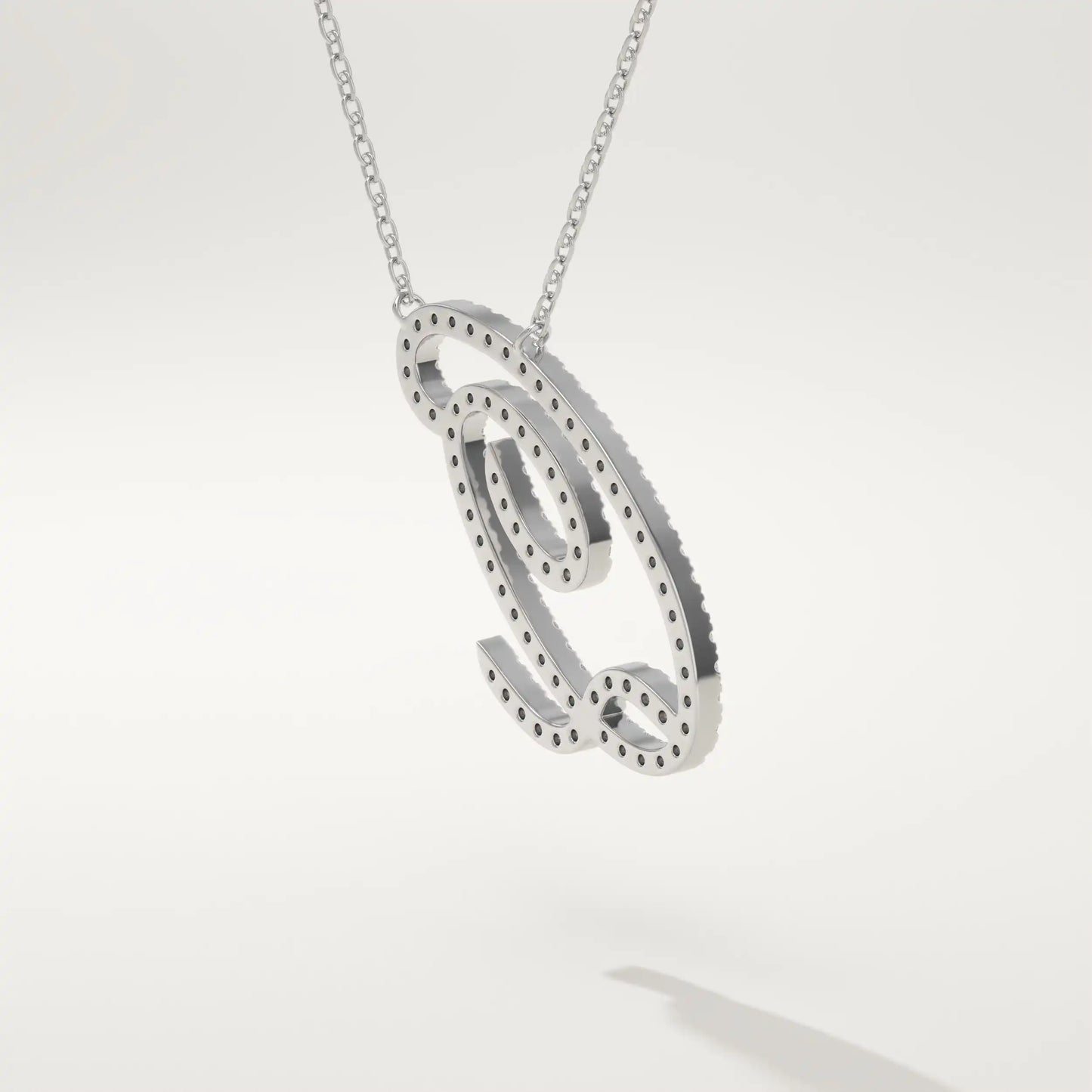 0.187 TCW Round Lab-Grown Diamond Q Initial Necklace