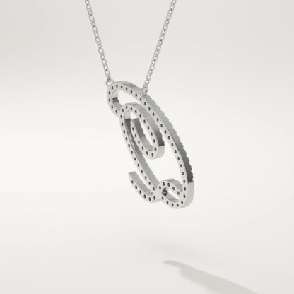 0.187 TCW Round Lab-Grown Diamond Q Initial Necklace