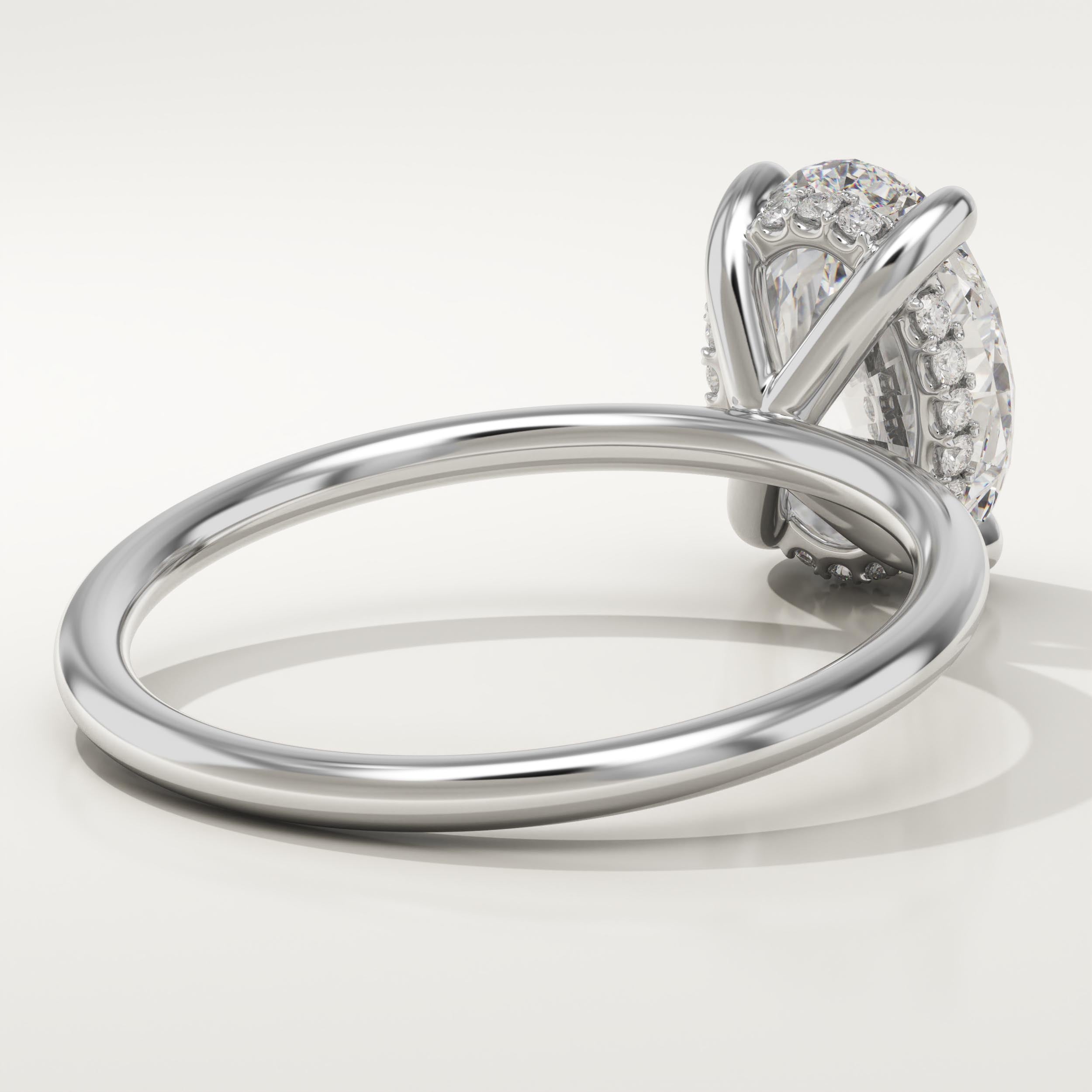 2.0 CT Oval Cut Hidden Halo Lab-Grown Diamond Engagement Ring