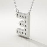 0.385 TCW Round Lab-Grown Diamond E Initial Necklace