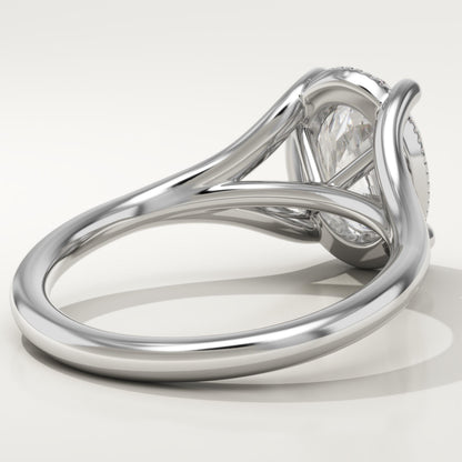 Oval Cut Split Shank Lab-Grown Diamond Engagement Ring