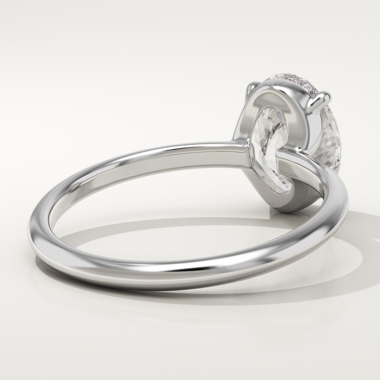 1.75 CT Oval Cut Solitaire Moissanite Engagement Ring