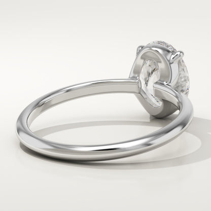 1.75 CT Oval Cut Solitaire Moissanite Engagement Ring
