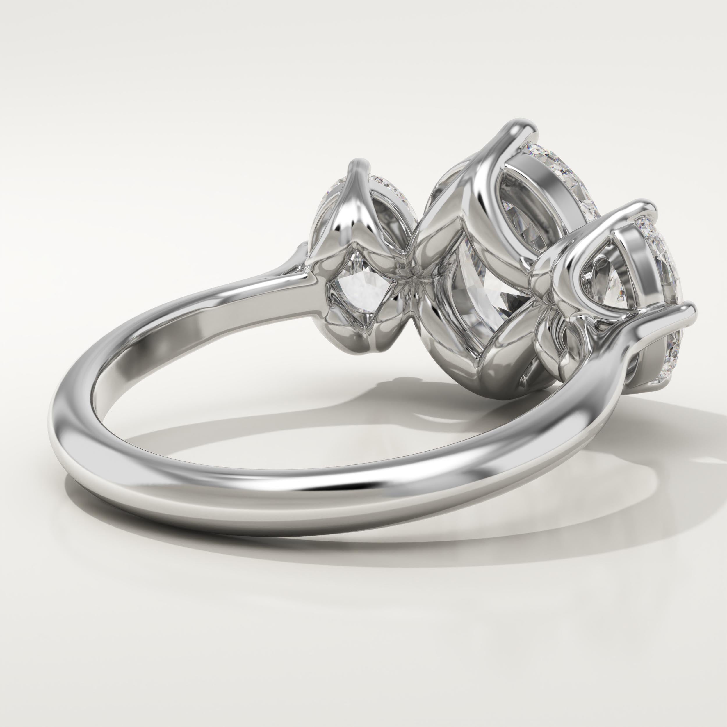 2.0 CT Oval Cut Three Stone Lab-Grown Diamond Engagement Ring