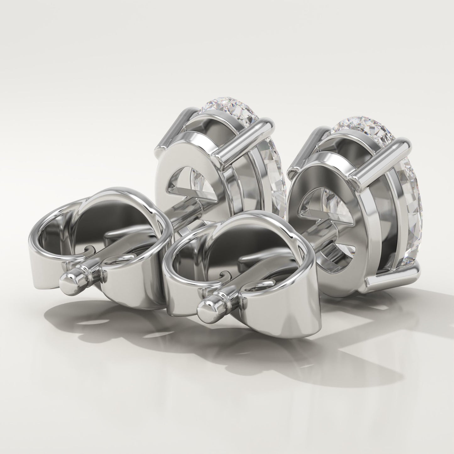 1 TCW Oval Lab-Grown Diamond Stud Earrings