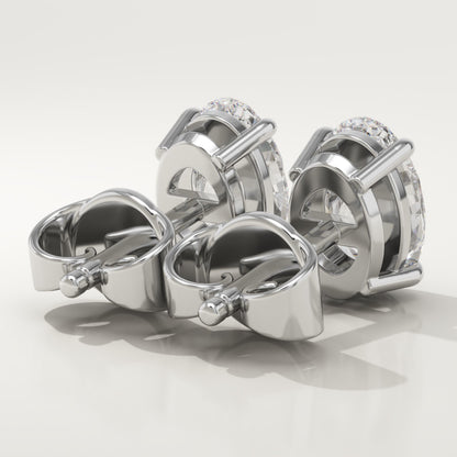 1 TCW Oval Lab-Grown Diamond Stud Earrings