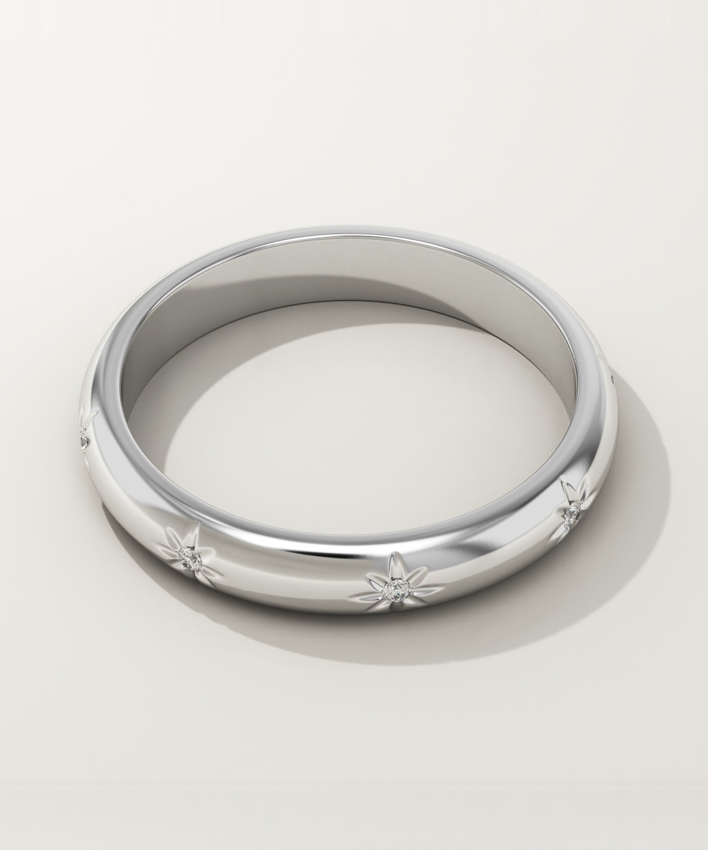 0.10 TCW Round Lab Grown Diamond Flush Setting Wedding Band (US Size 4.5 Ready To Ship)