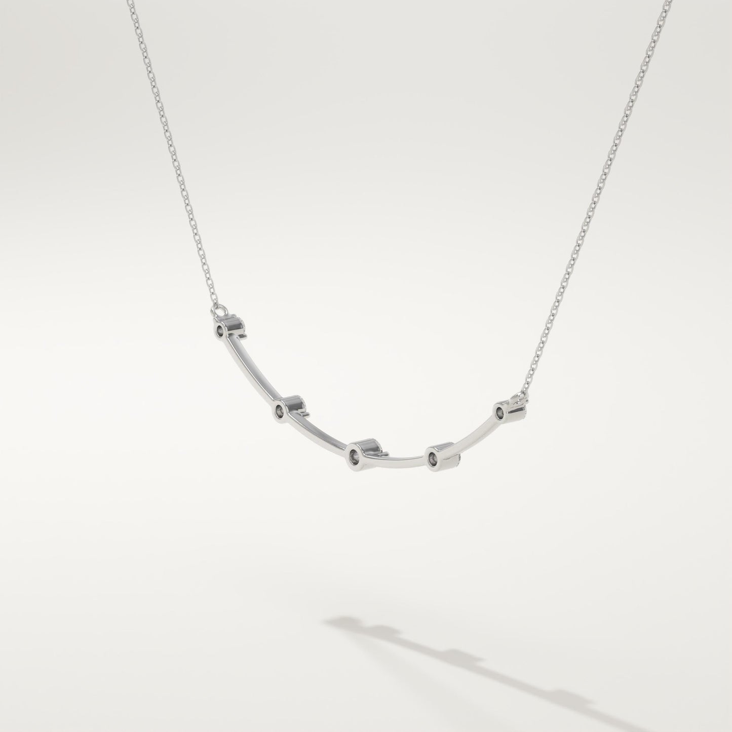 0.31 TCW Round Lab-Grown Diamond Smile Charm Necklace