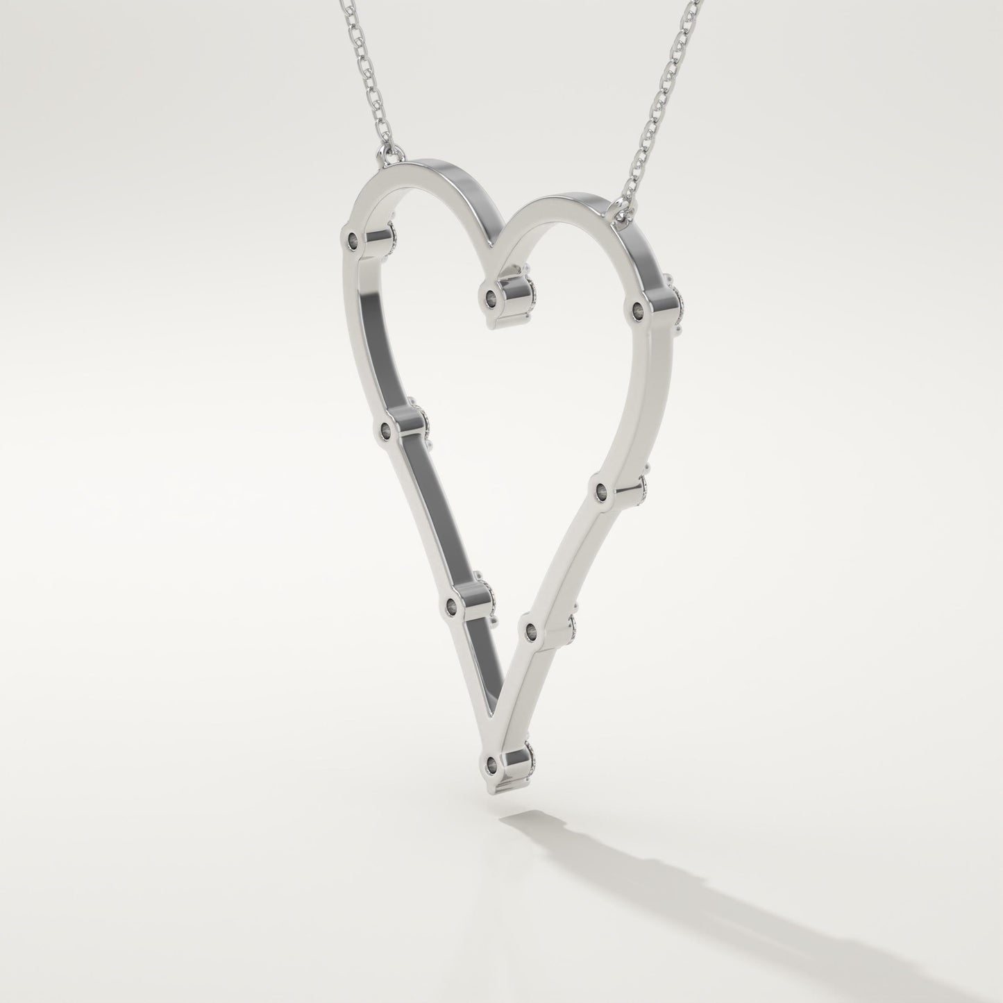 0.24 TCW Round Lab-Grown Diamond Heart Shaped Necklace