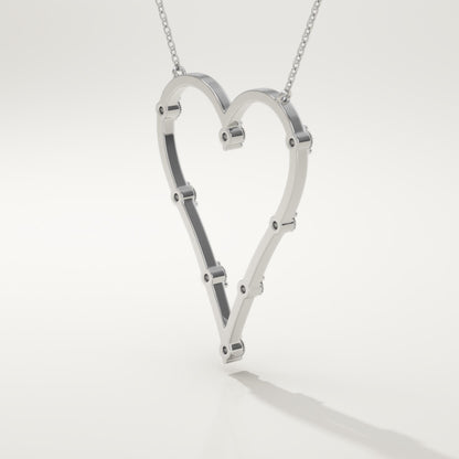 0.24 TCW Round Lab-Grown Diamond Heart Shaped Necklace