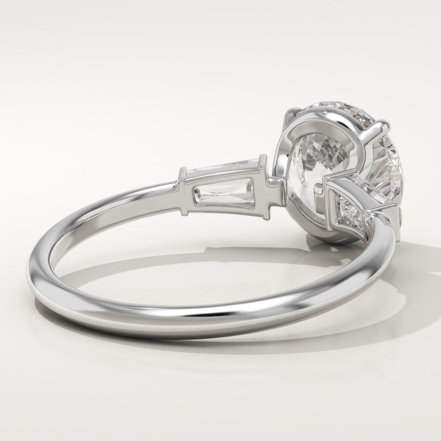 2 CT Round Cut Three Stone Moissanite Engagement Ring