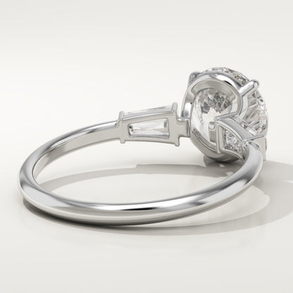 2 CT Round Cut Three Stone Moissanite Engagement Ring