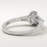 2.0 CT Cushion Cut Three Stone Half Bezel Lab-Grown Diamond Engagement Ring