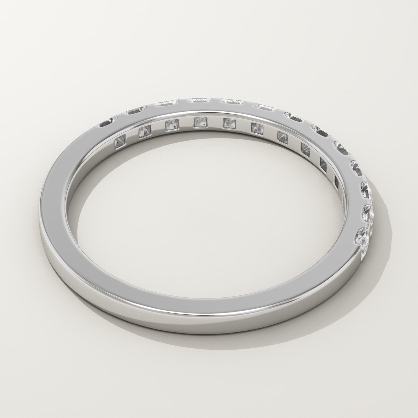 0.27 TCW Princess Lab-Grown Diamond Half Eternity Wedding Band