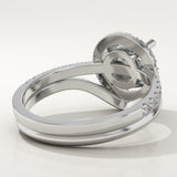 1.03 CT Round Cut Pave Lab-Grown Diamond Bridal Set