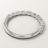 0.32 TCW Round & Marquise Cut Lab-Grown Diamond Half Eternity Wedding Band