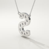 0.77 TCW Round Lab-Grown Diamond S Initial Necklace