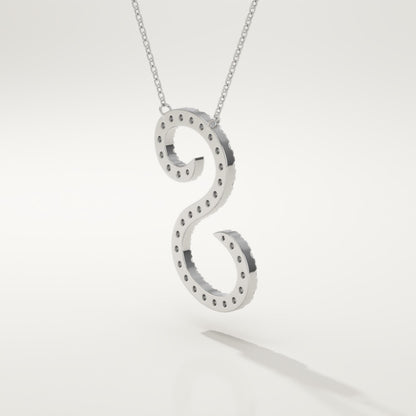 0.585 TCW Round Lab-Grown Diamond S Initial Necklace