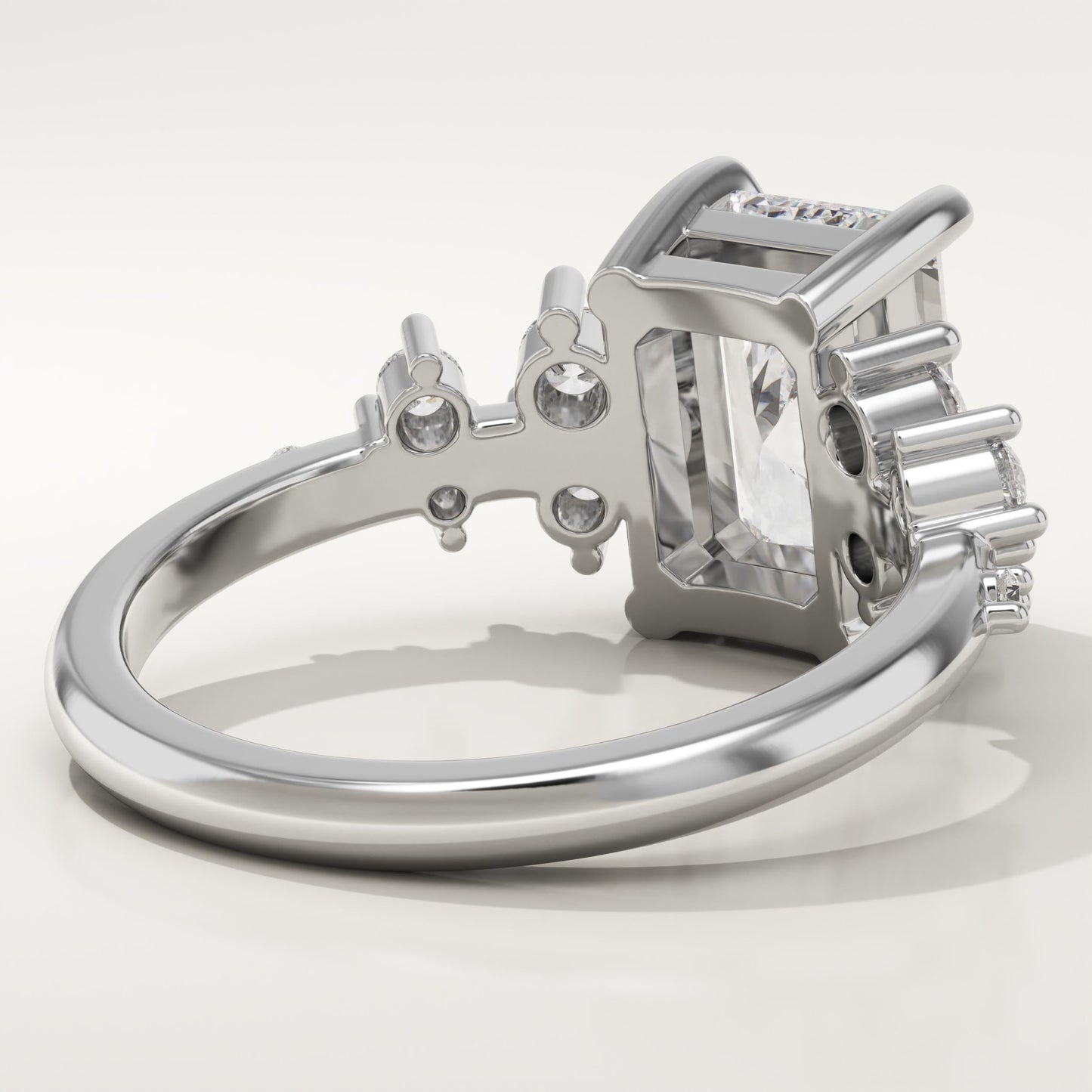 Radiant Cut Cluster Lab-Grown Diamond Engagement Ring