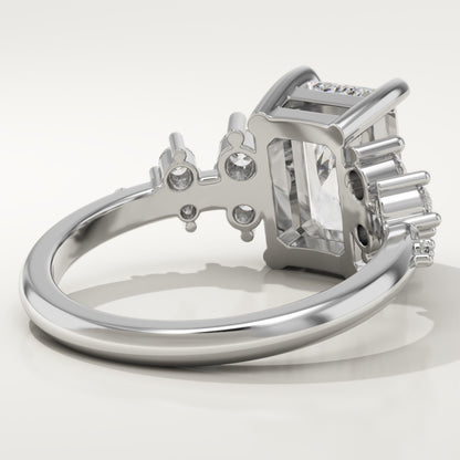 Radiant Cut Cluster Lab-Grown Diamond Engagement Ring