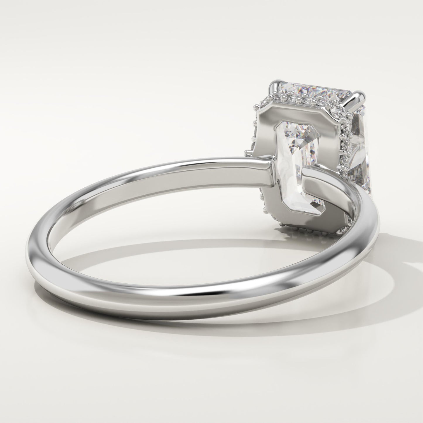 Emerald Cut Hidden Halo Lab-Grown Diamond Engagement Ring