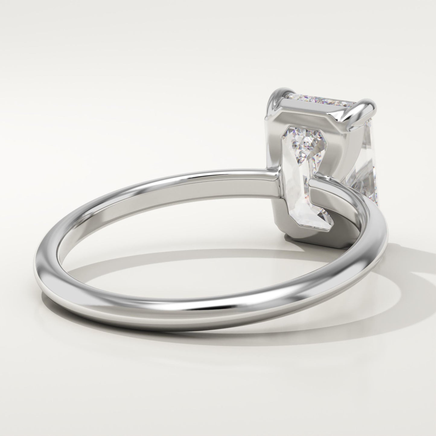 2 CT Emerald Cut Solitaire Moissanite Engagement Ring