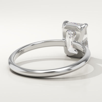 2 CT Emerald Cut Solitaire Moissanite Engagement Ring