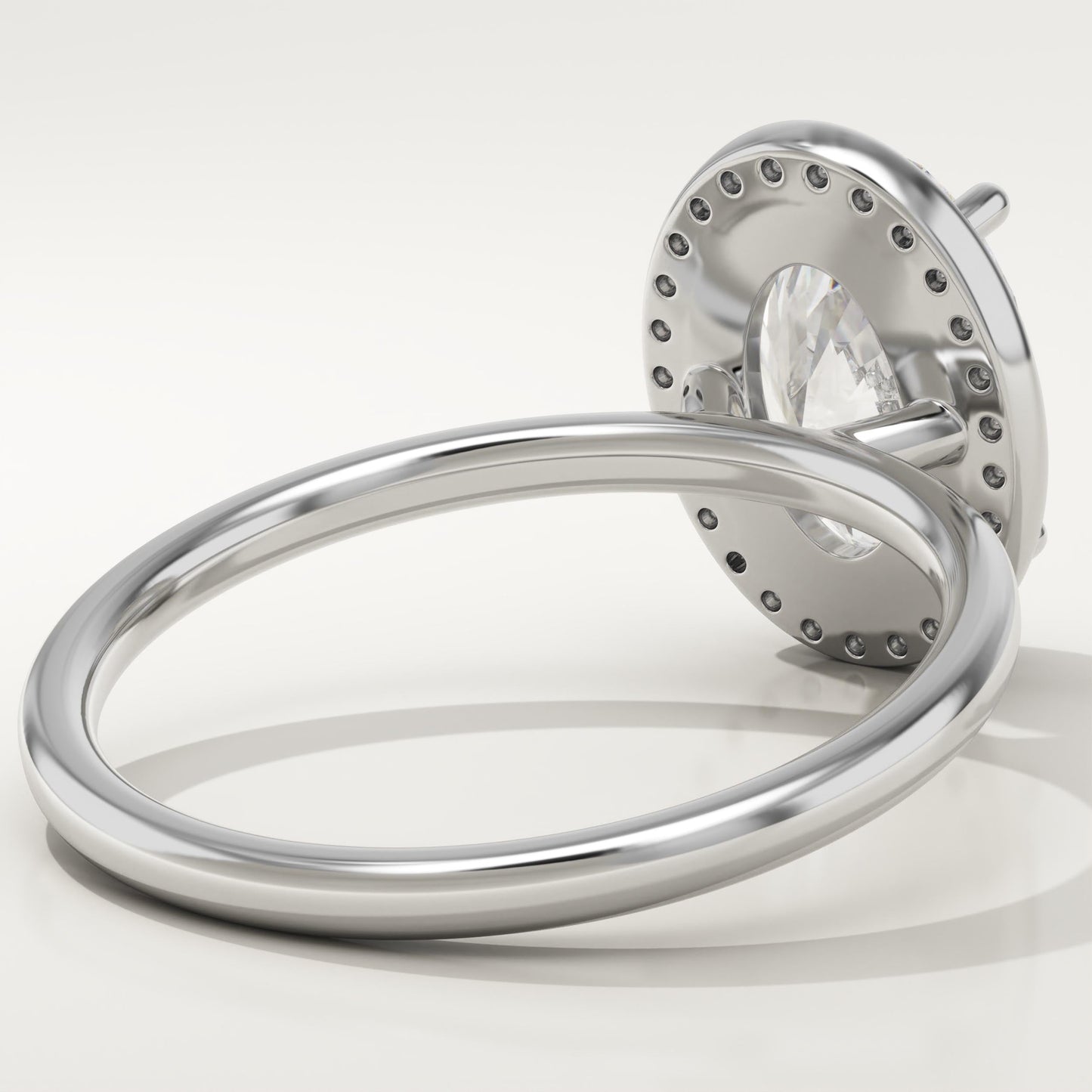 Oval Cut Halo Lab-Grown Diamond Engagement Ring