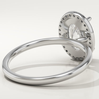Oval Cut Halo Lab-Grown Diamond Engagement Ring