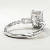 2.0 CT Emerald Cut Three Stone Lab-Grown Diamond Engagement Ring