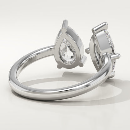 2 TCW Pear & Marquise Cut Toi Et Moi Lab-Grown Diamond Engagement Ring