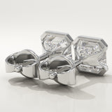 1 TCW Asscher Half Bezel Lab-Grown Diamond Stud Earrings