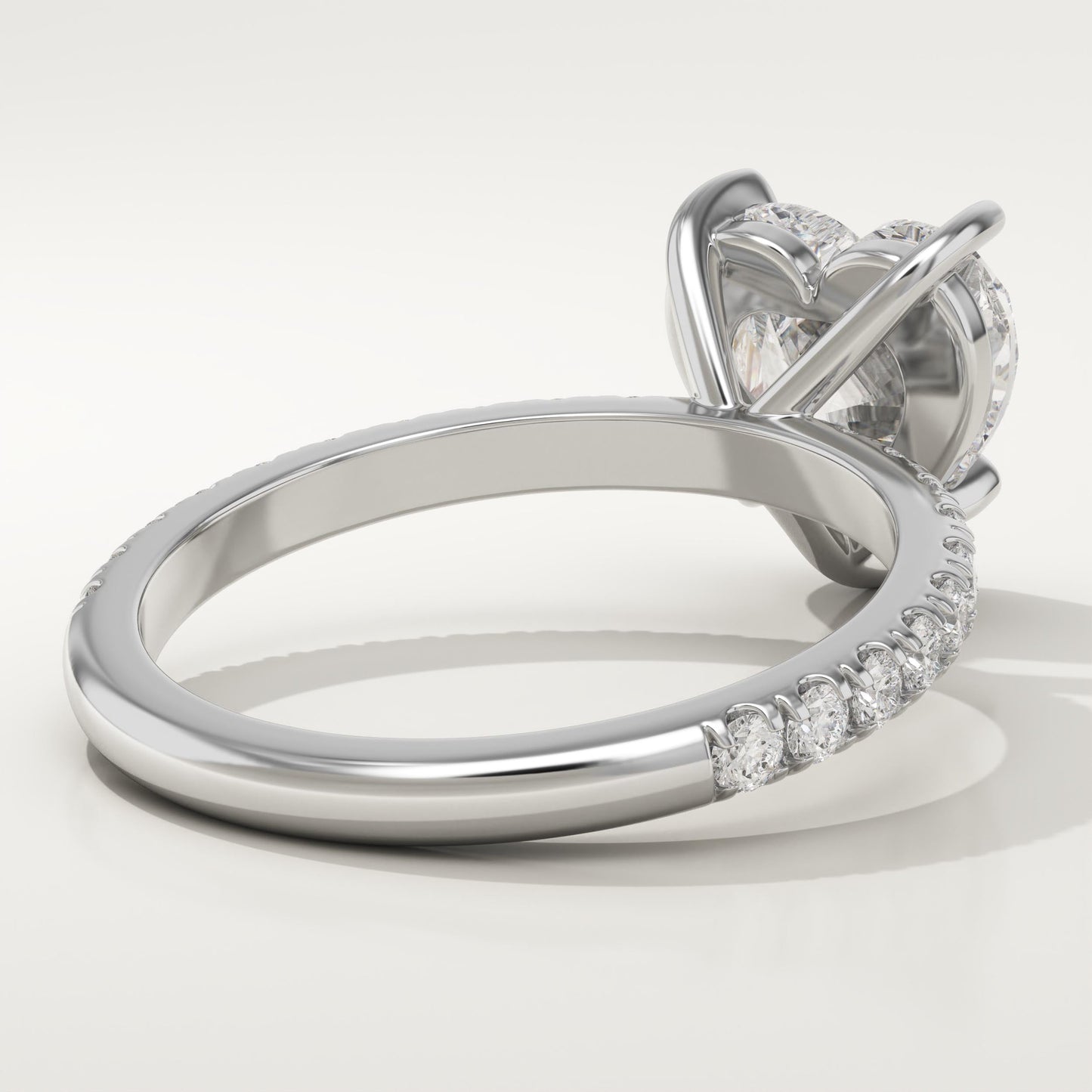 Heart Cut Pave Lab-Grown Diamond Engagement Ring