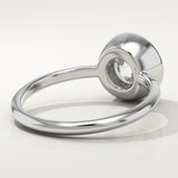 1.5 CT Round Cut Bezel Lab-Grown Diamond Engagement Ring