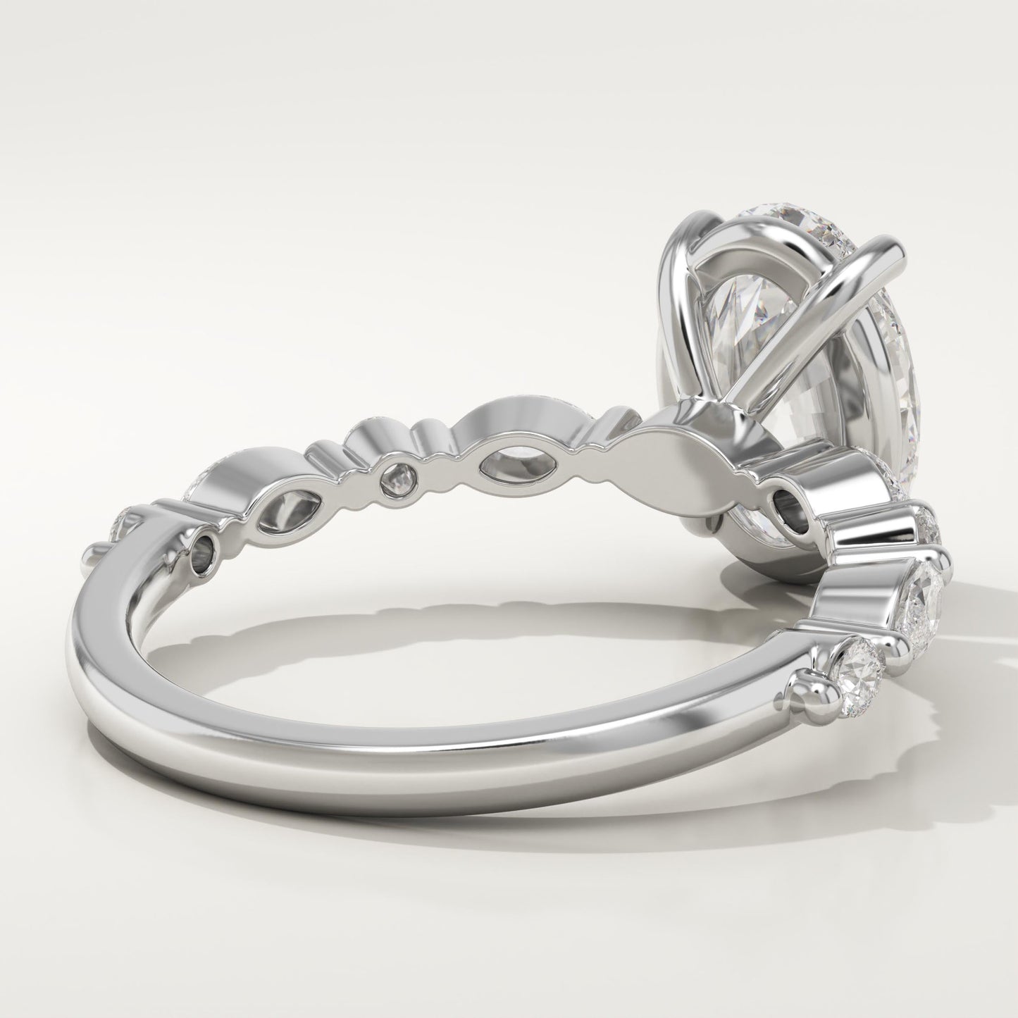 Oval Cut Pave Lab-Grown Diamond Engagement Ring