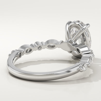 Oval Cut Pave Lab-Grown Diamond Engagement Ring