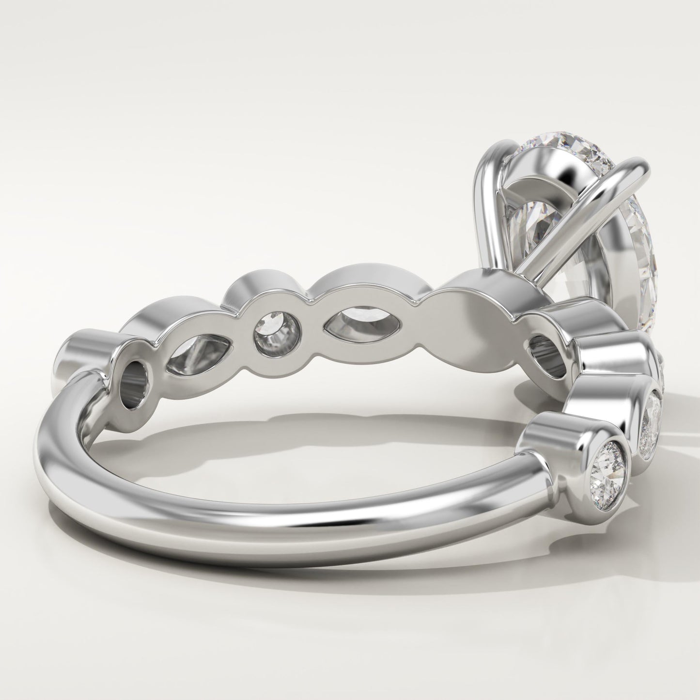 Oval Cut Pave Lab-Grown Diamond Engagement Ring