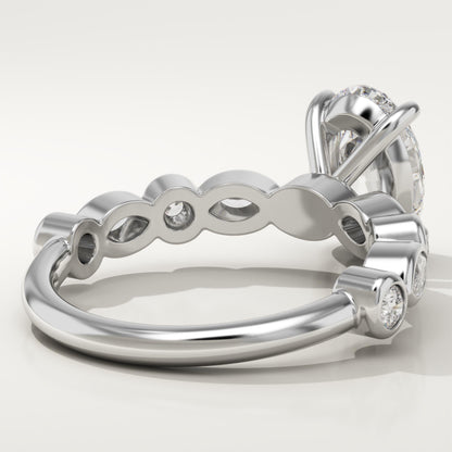 Oval Cut Pave Lab-Grown Diamond Engagement Ring
