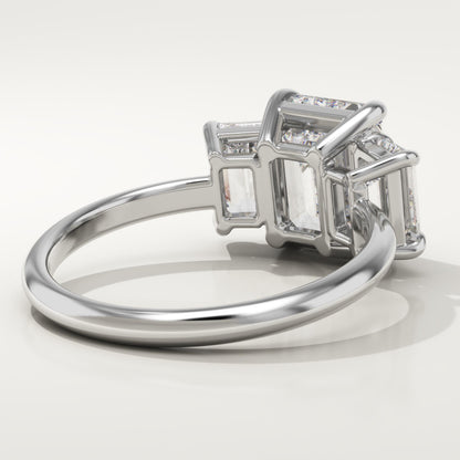 Emerald Cut Three Stone Lab-Grown Diamond Engagement Ring