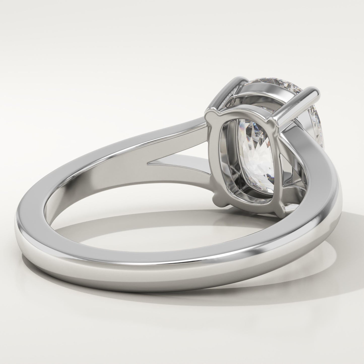 Elongated Cushion Cut Solitaire Split Shank Lab-Grown Diamond Engagement Ring