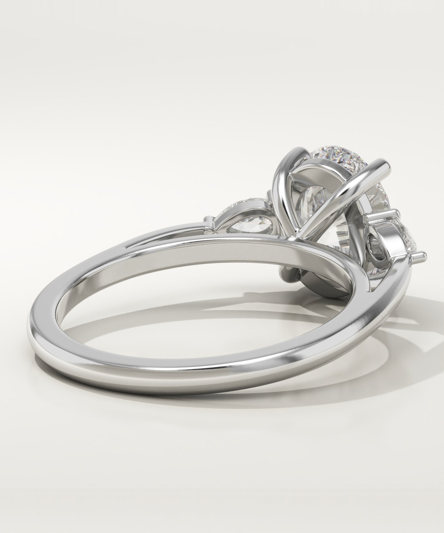 2 CT Oval Cut Moissanite Three Stone Engagement Ring (US Size 5.25 Ready To Ship)