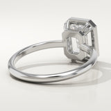 2.0 CT Emerald Cut Bezel Lab-Grown Diamond Engagement Ring