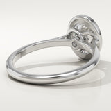 2.0 CT Oval Cut Bezel Lab-Grown Diamond Engagement Ring