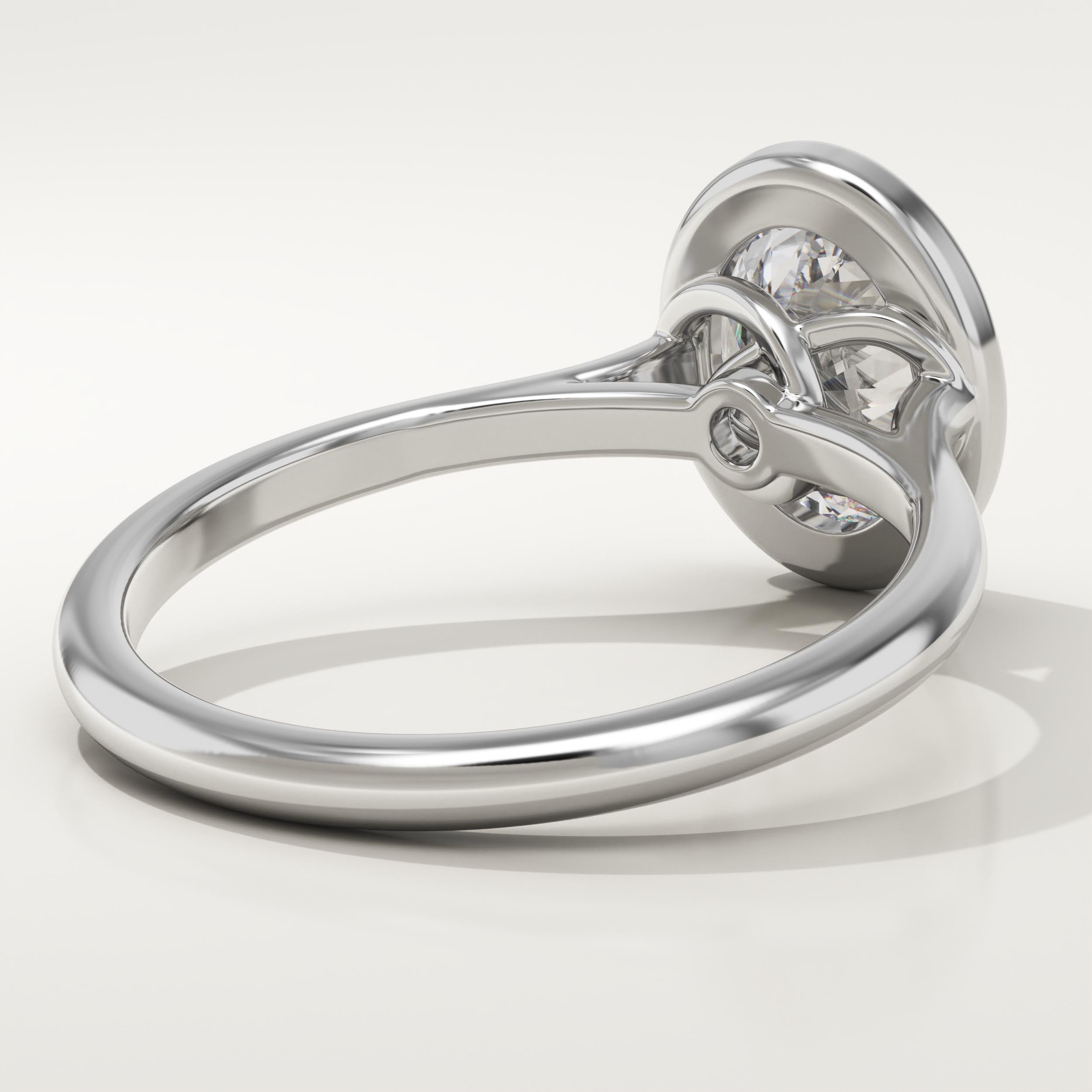 2.0 CT Oval Cut Bezel Lab-Grown Diamond Engagement Ring