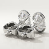 1 TCW Oval Half Bezel Lab-Grown Diamond Stud Earrings