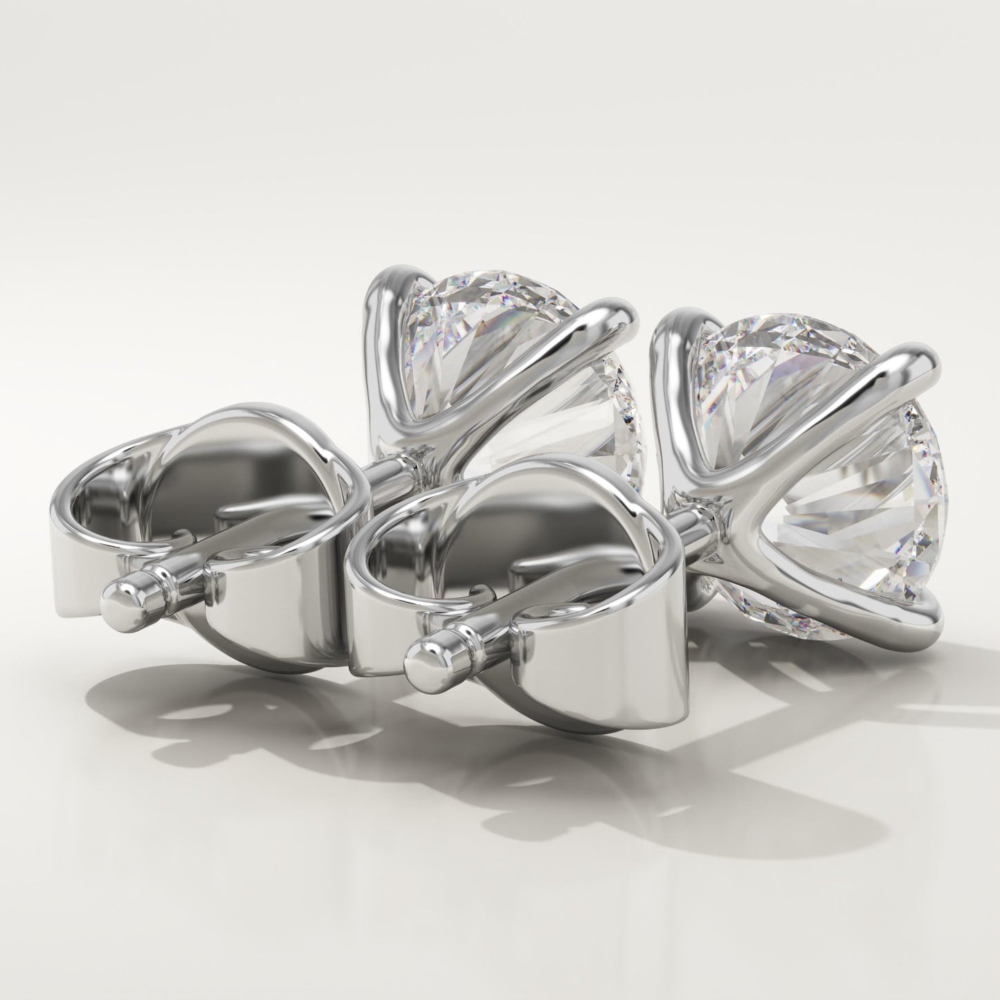 1 TCW Round Lab-Grown Diamond Stud Earrings