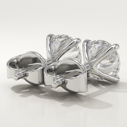 1 TCW Round Lab-Grown Diamond Stud Earrings